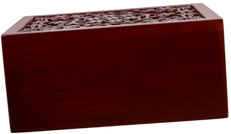 Toyvian Urne Funéraire Bois Sculptée pour Animaux Urne Solide pour Cendres De Chat Et Chien Cremazione Boîte à Cendres Légère Et Naturelle