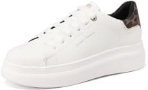 QUEEN HELENA Scarpe da Ginnastica con Strappo Sneakers con Strass Donna X33-1 Leopardato 36