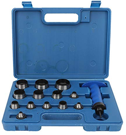 Ensemble de perforations, 13 pièces, ensemble d'outils de perforation pour l'artisanat du cuir avec boîte de rangement, outil de perforation pour trous en cuir, pour bracelet de