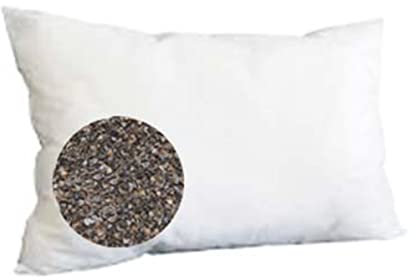 Almohada de alforfón para dormir saludable, con funda de alforfón con cremallera, apoyo de la columna cervical, ortopédica natural, con funda interior y exterior (blanco, 70 x 80 cm)