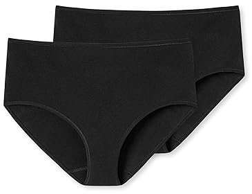 Schiesser Damen Slip Midi 2er Pack Doppelpack 95/5-175996, Größe Damen:48, Farbe:schwarz