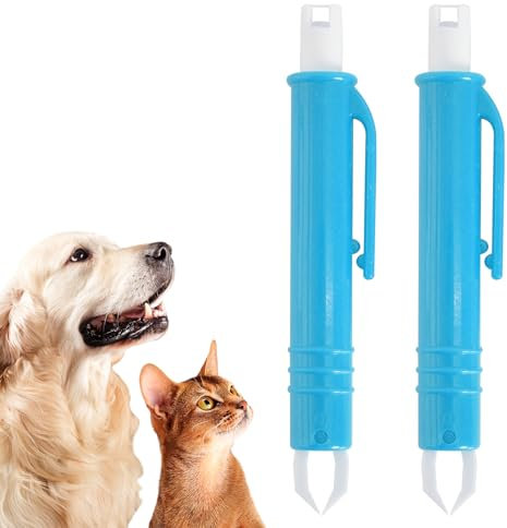 2er Zeckenzange für Hunde Katze Mensch, Zeckenentferner Set, Automatische Zeckenzange,Zeckenpinzette Hund Plastik, Einfacher und Sicherer Zeckenentfernung, Zeckenschutz für Hund, Katze (Hellblau)