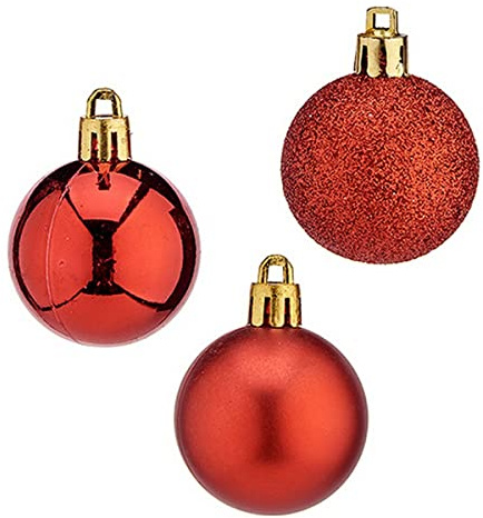 Bola de Navidad 20 Unidades Ø 4 cm Rojo Plástico