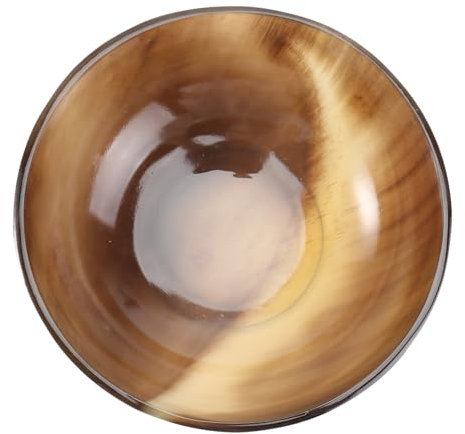 Angoily Handcrafted Natural Horn Shaving Bowl Fine-Polished Unbreakable Soap Cup for Men for Shaving Soap Cream Small Size