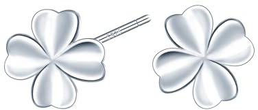 MICMIF Argent 925/1000 Boucles d'oreilles Trèfle Feuille pour Femme Clous D'oreilles Argent Trèfle à Quatre Feuilles Boucles d'oreilles Bijoux pour Fille