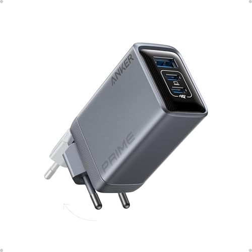 Anker Prime Charger, 100 W USB C-laddare, 3-portars GaN Vikbar och kompakt Anker-väggladdare, för MacBook, iPad, iPhone-serien, Galaxy S24/S23 och mer