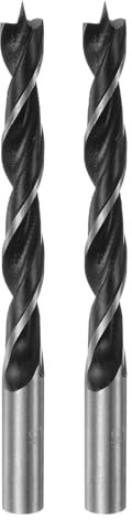 HARFINGTON 2pcs Brad Point Drill Bits 9.5mm(24/64) Dia Straight Steel Round Shank Drill Metric Brad Point 3.5 Drilling Depth Spiral Twist Drill Bits for Carpenter Woodworking Plastic Rubber