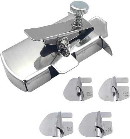 4 Stück Nähmaschinen Zubehör Rolled Saum Nähfuß mit 1 Magnetische Nahtführung,Nähzubehör mit 4-Größen (3mm-6mm) Näh Rollsaumfuß Set Edelstahl Nähen Rolled Saum Presser Fuß für Zuhause Nähmaschinen