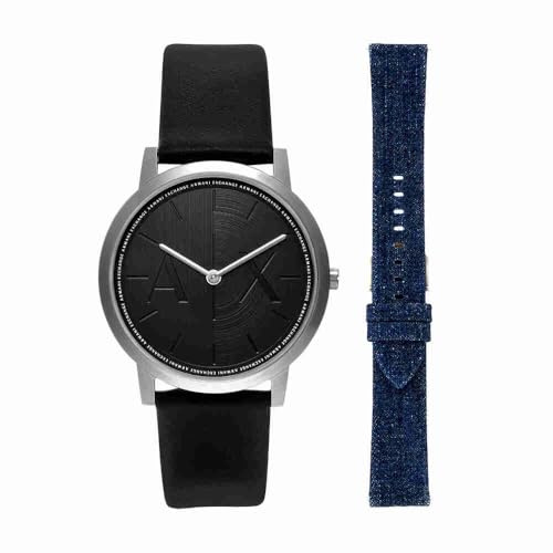 Armani Exchange Watch for Men, Quartz Two Hand Movement and 40 mm Case Size with Stainless Steel or Leather Strap