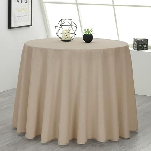 Rufino Díaz Falda Camilla Redonda Loneta Danubio (Beige - 80cm) - Tejido Resistente y Agradable al Tacto Decorar y Proteger tu Mesa
