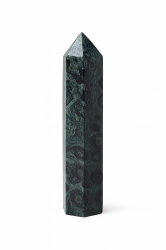 Pandiui23 Stentorn jaspis kambaba, kristallstav, naturlig kristallkvarts, sexkantig kristallpelare, bergkristallstavar, klara kvartsstavar, torn (jaspis kambaba, 7–8 cm)