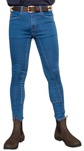 Los Nietos Pantalón breeche Jeans Talla 44 | Color Jeans ácido | Equipamiento para el Caballo | Producto de Guarnicionería para Hípica y Doma