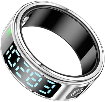 Beafon, Felixx SR21D Bague Intelligente avec écran LED, Bouton Tactile, Reconnaissance des gestes pour Applications, Argent, Taille 10 (62,1 mm), Suivi de Fitness, fréquence Cardiaque, Tissu Blush