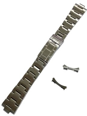 Cong Yi Klocktillbehör 20 mm borstat polskt rostfritt stål Oyster klockband Böjt ändarmband kompatibelt med RLX Watch