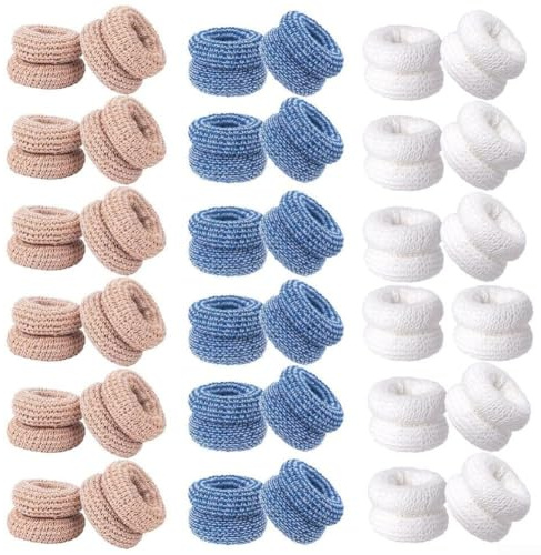 36 piezas de cunas elásticas de algodón y elastano transpirables para los dedos, protectores elásticos para el cuidado de heridas, trabajo diario, uso doméstico, color blanco y beige