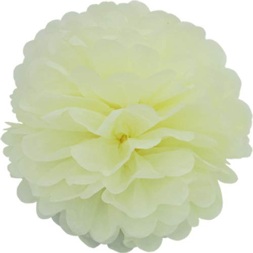 10 papper Pompons 35 cm NYA // PomPoms kam boll sidenpapper pom pom Deko hängande rumsdekor blommor pompon Creme / Hellcreme 820