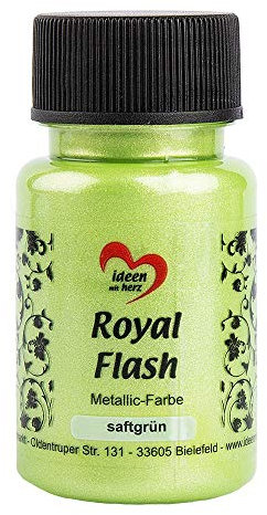 Ideen mit Herz Royal Flash, Acryl-Farbe, metallic, mit feinsten Glitzerpartikeln, 50 ml (saftgrün)