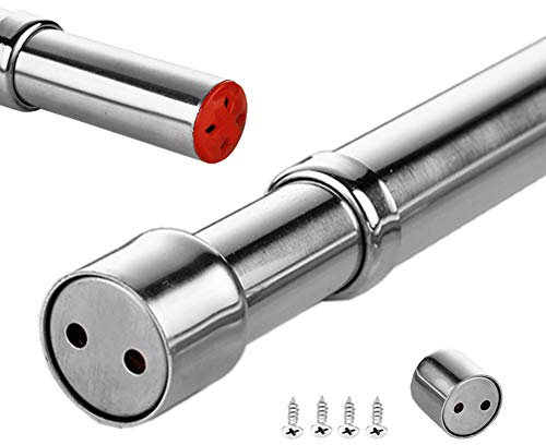 Sinzau Barra Extensible para Armario 57-100cm: Acero Inoxidable Barra de Cortina - Adecuado para el Hogar Guardarropa Armario Cocina