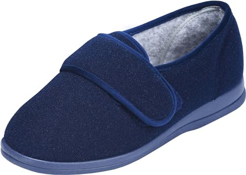 Cosyfeet Holly - Navy - 8-6E - Extra Wide Women's Slippers