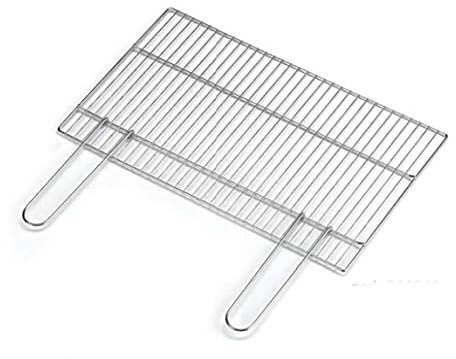 Ompagrill Graticola Griglia Barbecue Camino per Arrostire Carne con Manici Fissi 56 x 40 cm