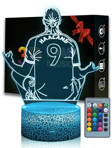 Magiclux Football Player #9 Night Light for Boys,16 Color Changing Dimmable with Remote,Room Football Decor,Desk Lamp for Sports Fans Kids Teens Men Birthday Christmas Gifts