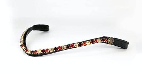 BRIDLERY Stirnriemen Deep Love Farbe Schwarz, Größe Warmblut