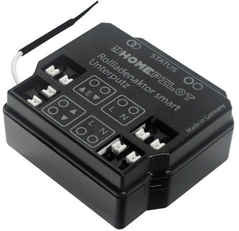HOMEPILOT Rollladenaktor smart Unterputz, Smart Home Rolladen Funkschalter nachrüsten, Anschluss an Rohrmotor, Rolladenschalter oder -taster (Steuerung per App, Alexa via Gateway möglich)