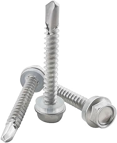 Fajoeda 4,8 x 38 mm, viti autofilettanti esagonali, 40 pezzi, in acciaio inox 410, viti con rondelle in plastica, viti ad alta resistenza (da 16 a 38 mm)