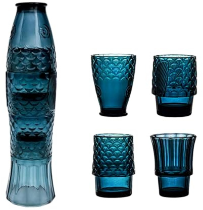 Lipitaley Koi Fish Design Bicchieri da Bere, Bicchieri da Bere Impilabili, Bicchiere per Bevande Colorato, Bicchieristica Nautica per Bevande, Bicchieri a Forma di Pesce per Decorare la Casa, Set di 4