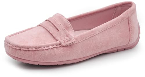 IF Fashion 7137 - Zapatos de mocasines para mujer con pedrería y piedras de ante suave, 245 Rosa Confetto, 37 EU