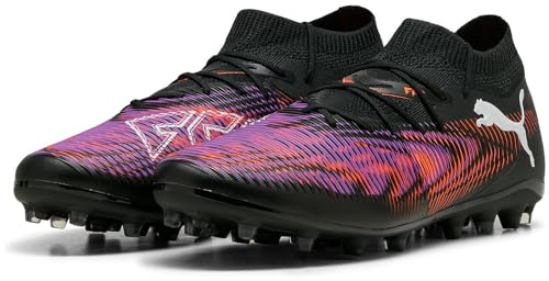 Puma - Future 8 Match MG, Zapatillas de fútbol Unisexo, Puma Black-Puma White-Glowing Red,