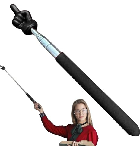 Puntatore per dito retrattile - Bastone puntatore per dito allungabile telescopico - Puntatore retrattile, Bastone per puntamento pieghevole a mano lunga, Bastone per puntatore per lavagna per scuola