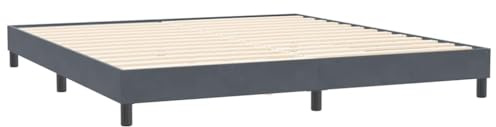 vidaXL Sängram utan madrass mörkgrå 200x220 cm sammet, säng, dubbelsäng, klädd säng, sängar, dubbelsängar, klädda sängar, sovrumsmöbel, sovrumsmöbler