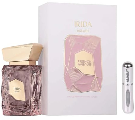 Irida Extrait Eau de Parfum, 100 ml, arabischer Duft, Uni, lange Lebensdauer, inkl. nachfüllbarem Zerstäuber, 5 ml, raffinierter Duft mit Noten von Kirsche, Jasmin und Bernstein (Irida Extrait)