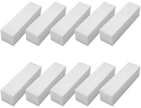 Weedi 10 Pcs White Next-Gen Professional Nail Buffing Pads - Buffer Sanding Block - Flawless Finish Buffer Pads - Tool Finger Manicure Pedicure Tools - No Scratch Nail Revolution (95*25*25MM, White)