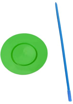 FashionCha Jonglierteller Drehteller Balancierteller Zirkusteller mit Stab Aus Flexiblem PP für Kinder Und Erwachsene bei Bühnenauftritten, GrÜn