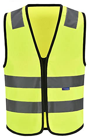 4c Adult High Visibility Hi Viz Vest Waistcoat Workmans Safety hi vis vest (L, YELLOW)