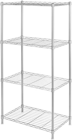 Shoze 4-Shelf Storage Shelving Units 120x56x35cm Metal Storage Shelf Multipurpose Modern Shelving Unit 50KG Max Weight for Laundry Bathroom Kitchen Office Storage Shelving