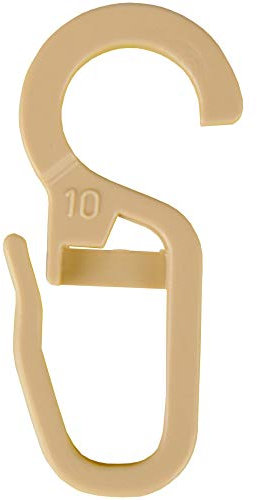 Bestlivings Faltenlegehaken im 20er Pack, Faltenhaken für Gardinenringe mit bis zu Ø 9 mm (Stärke) in der Farbe: Beige