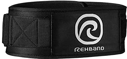 Rehband Gewichthebergürtel Herren & Damen Schwarz, Lifting Belt für Powerlifting, Bodybuilding & Gewichtheben, hochbelastbarer Trainingsgürtel, Farbe:Schwarz, Größe:S