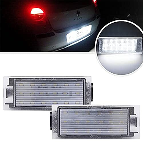 2 luces LED para matrícula luz matricula compatible con Renault Clio III IV Laguna Megane 2/3 Kangoo Kadjar Twingo Trafic Master Bus Kasten