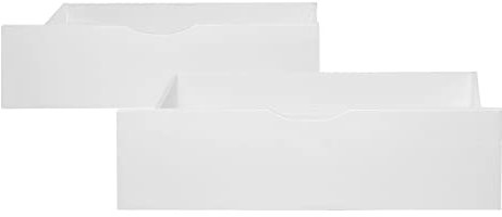 Homestyle4u 2 tiroirs de Rangement Blanc à roulettes pour lit gigogne