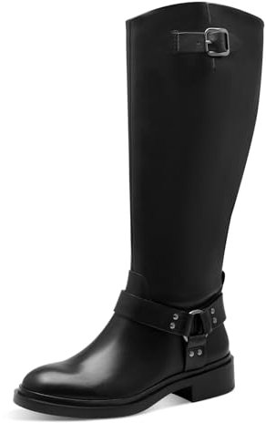 Tamaris Damen Langschaft-Stiefel bequem; BLACK, EU 36