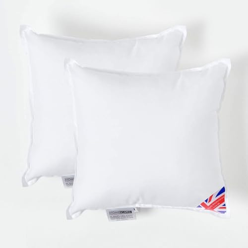 HOMESCAPES 2 Pack Luxury Super Microfibre Cushion Inserts 35cm x 35cm (14 x 14”) Perfect Bounce Back and Soft Cover Generously Filled Inner Pads Hypoallergenic Cushion Filler Handmade Machine Washable
