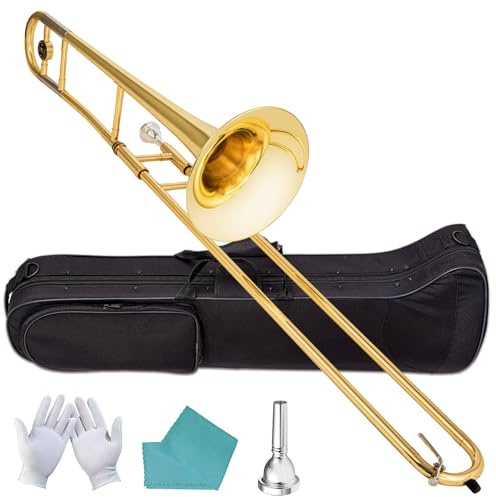 Trombones Instrumentos musicales Trombón Alto En Si Bemol Trombón Tenor Trombón De Tono Variable Metales Para Principiantes Y Examen De Calificación(Tenor trombone gold)