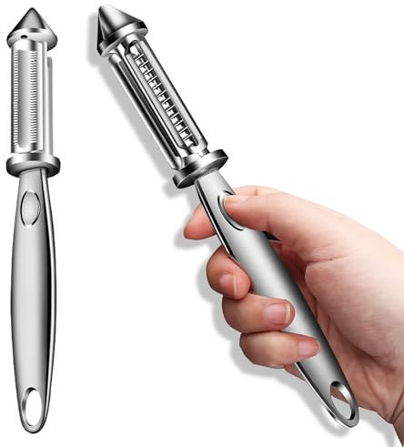 1 pièces Éplucheur en acier inoxydable, Éplucheuse multifonctionnelle, Eplucheur de legumes. Éplucheuse et déchiqueteuse 2 en 1, pour cuisine, fruits, carottes, pommes, légumes, aubergines, concombres