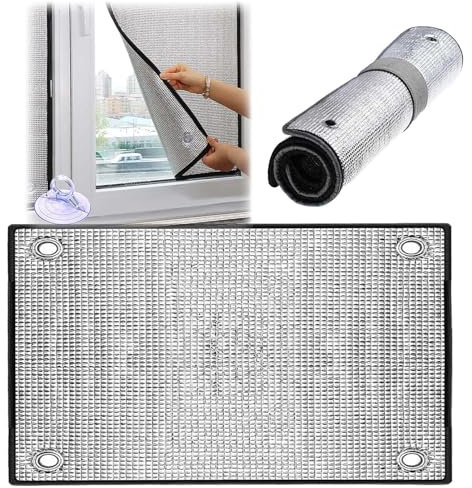 Film de Protection Solaire Anti Chaleur pour Fenetre,Film Aluminisé Réutilisable avec Ventouse,Film Réfléchissant Isolation Thermique,pour La Maison,Cuisine 8mm