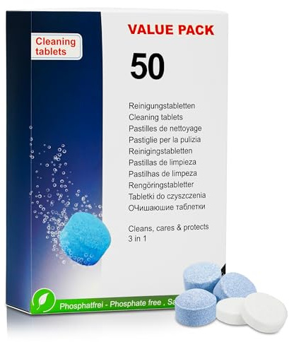50 pastillas limpiadoras compatibles con máquinas de café totalmente automáticas