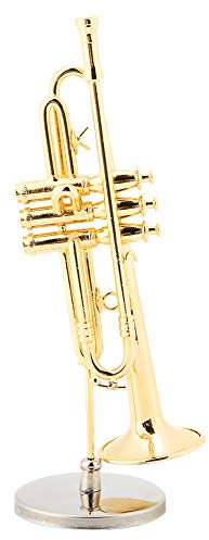 Miniatur Trompete Replik Mini Trompete Boxed Bestnote Mini Musikinstrument Modell Goldene Überzogene Instrument Modell Musikalische Ornamente