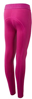 HORZE Kinder Reitleggings Madison, Vollbesatz Reithose Mädchen mit Silikon, Rosa, 140
